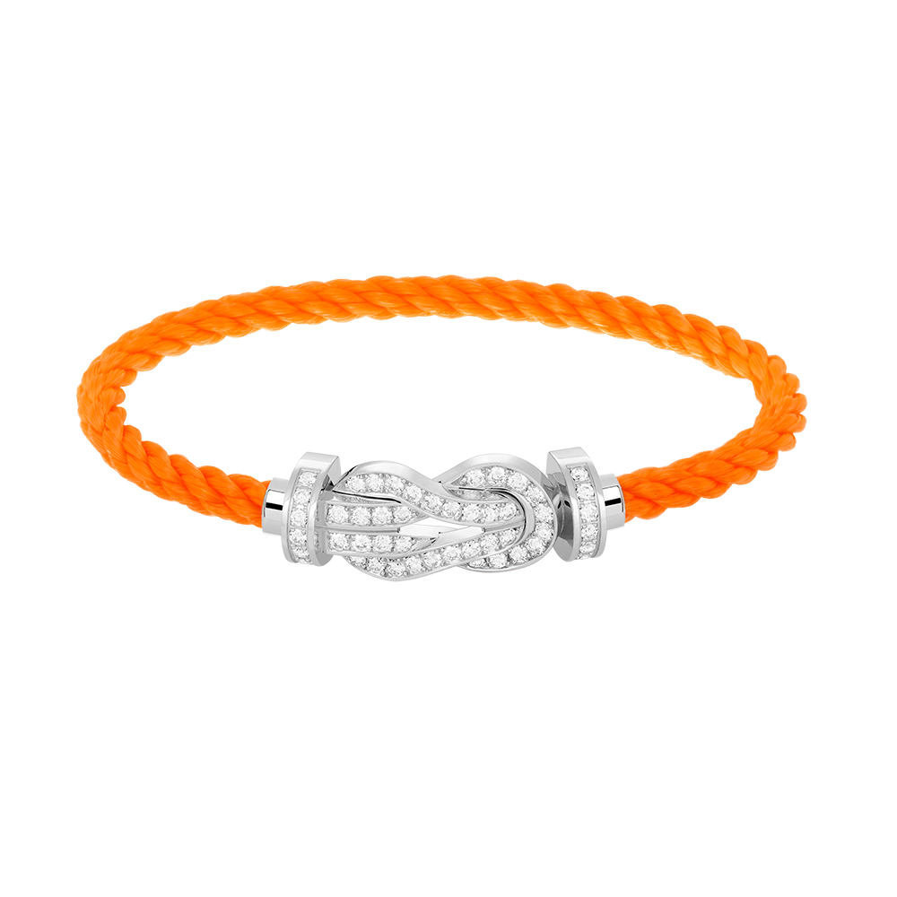 ??Loco?¡¥CHANCE LARGE 8 FIGURE BUCKLE FULL DIAMOND BRACELET SILVER