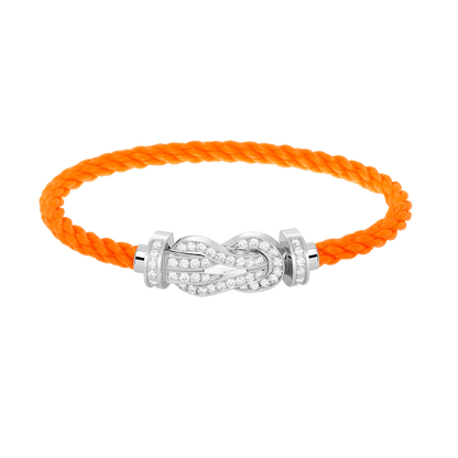 [moco jewelrys]CHANCE Großes 8-stelliges Schnallenarmband mit Volldiamanten, Silber