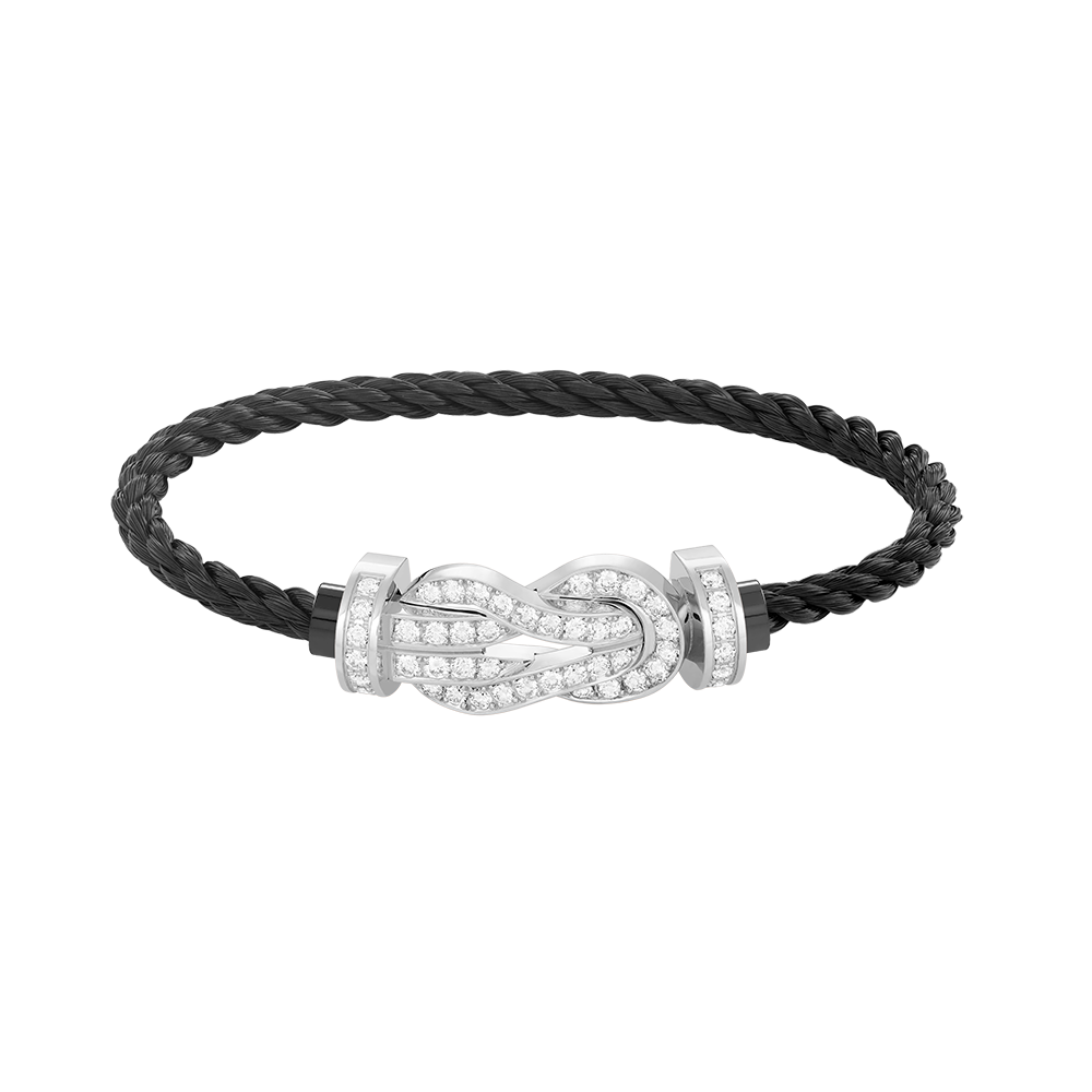[moco jewelrys]CHANCE Großes 8-stelliges Schnallenarmband mit Volldiamanten, Silber