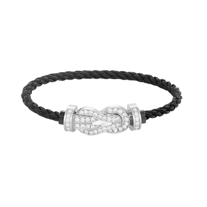 [moco jewelrys]CHANCE Großes 8-stelliges Schnallenarmband mit Volldiamanten, Silber