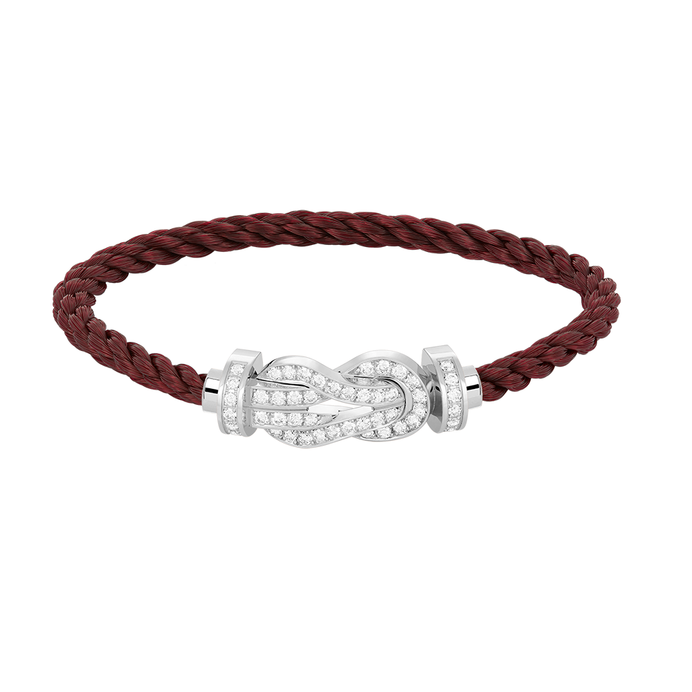 ??Loco?¡¥CHANCE LARGE 8 FIGURE BUCKLE FULL DIAMOND BRACELET SILVER