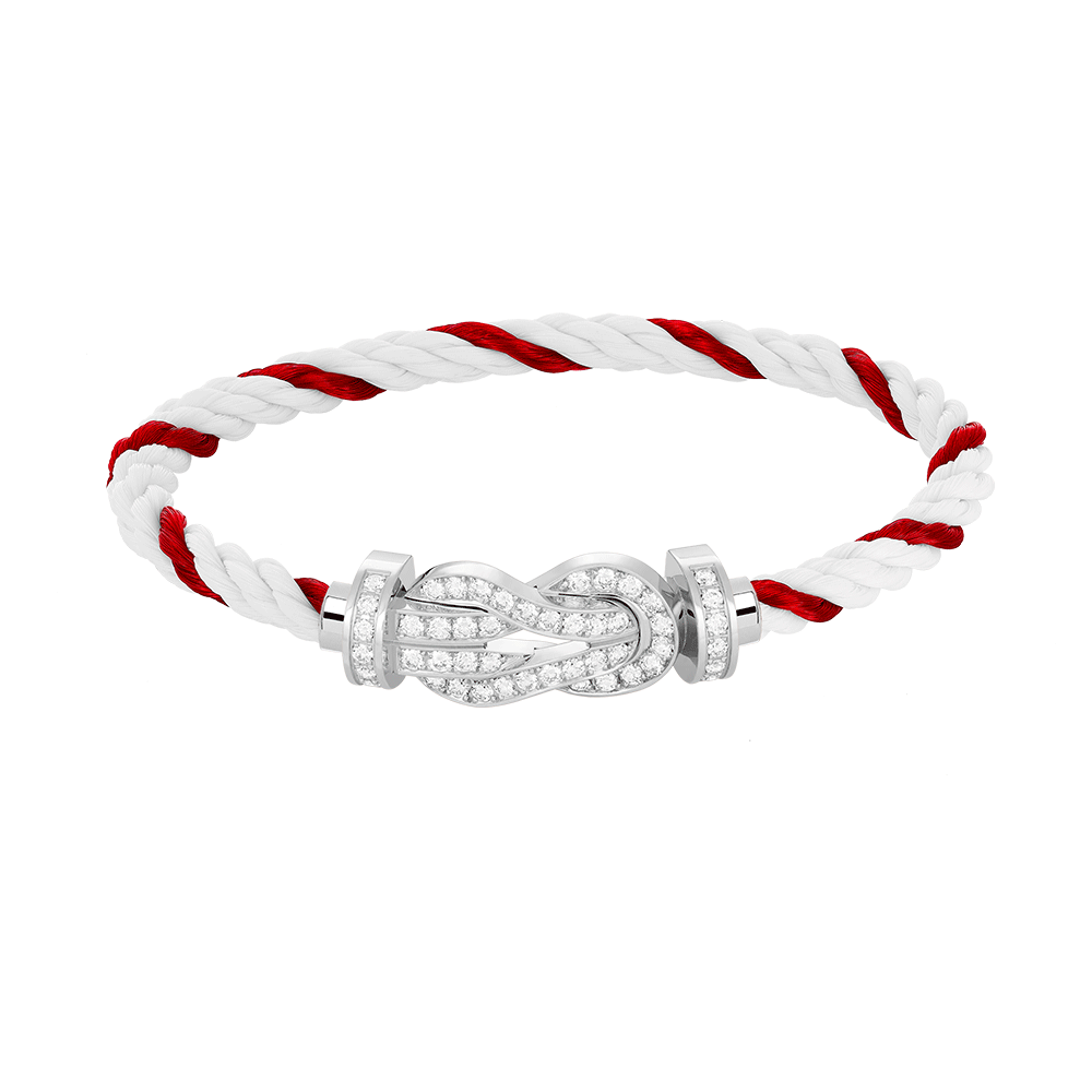 ??Loco?¡¥CHANCE LARGE 8 FIGURE BUCKLE FULL DIAMOND BRACELET SILVER