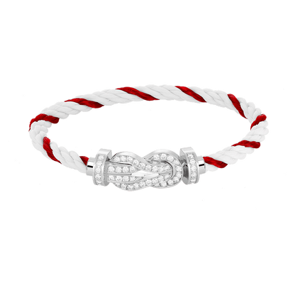 [moco jewelrys]CHANCE Großes 8-stelliges Schnallenarmband mit Volldiamanten, Silber