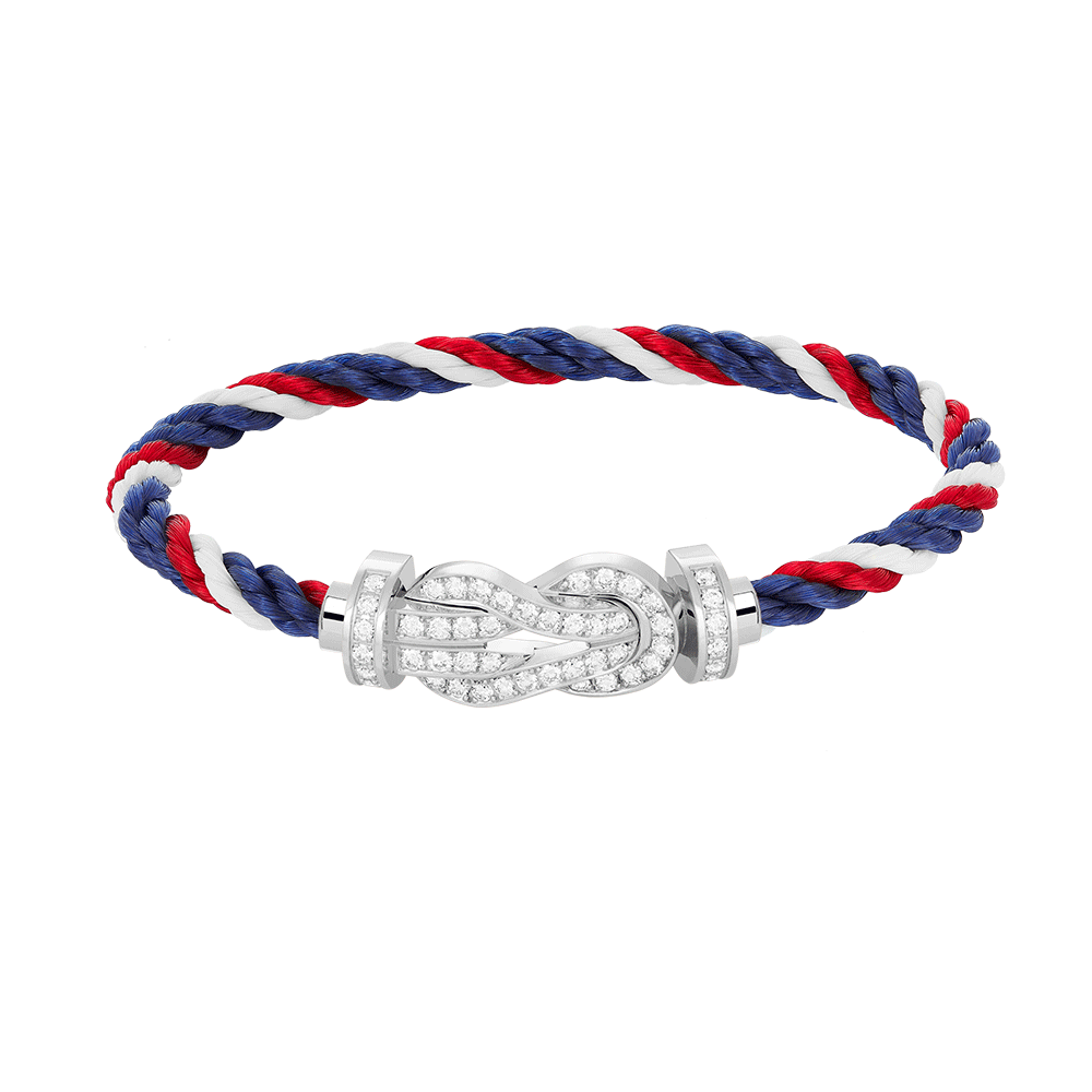 [moco jewelrys]CHANCE Großes 8-stelliges Schnallenarmband mit Volldiamanten, Silber