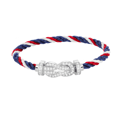 [moco jewelrys]CHANCE Großes 8-stelliges Schnallenarmband mit Volldiamanten, Silber
