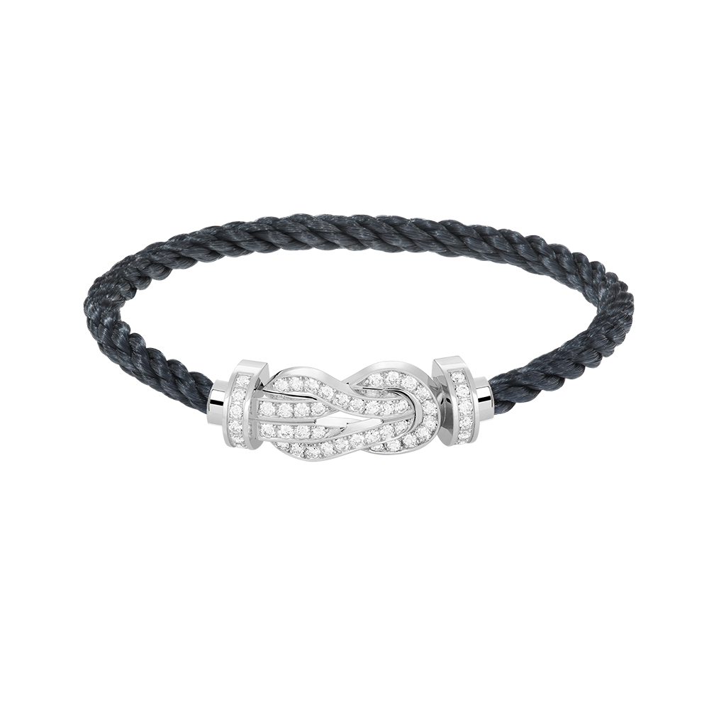 ??Loco?¡¥CHANCE LARGE 8 FIGURE BUCKLE FULL DIAMOND BRACELET SILVER