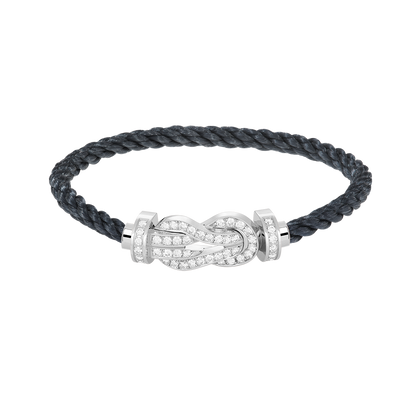 [moco jewelrys]CHANCE Großes 8-stelliges Schnallenarmband mit Volldiamanten, Silber