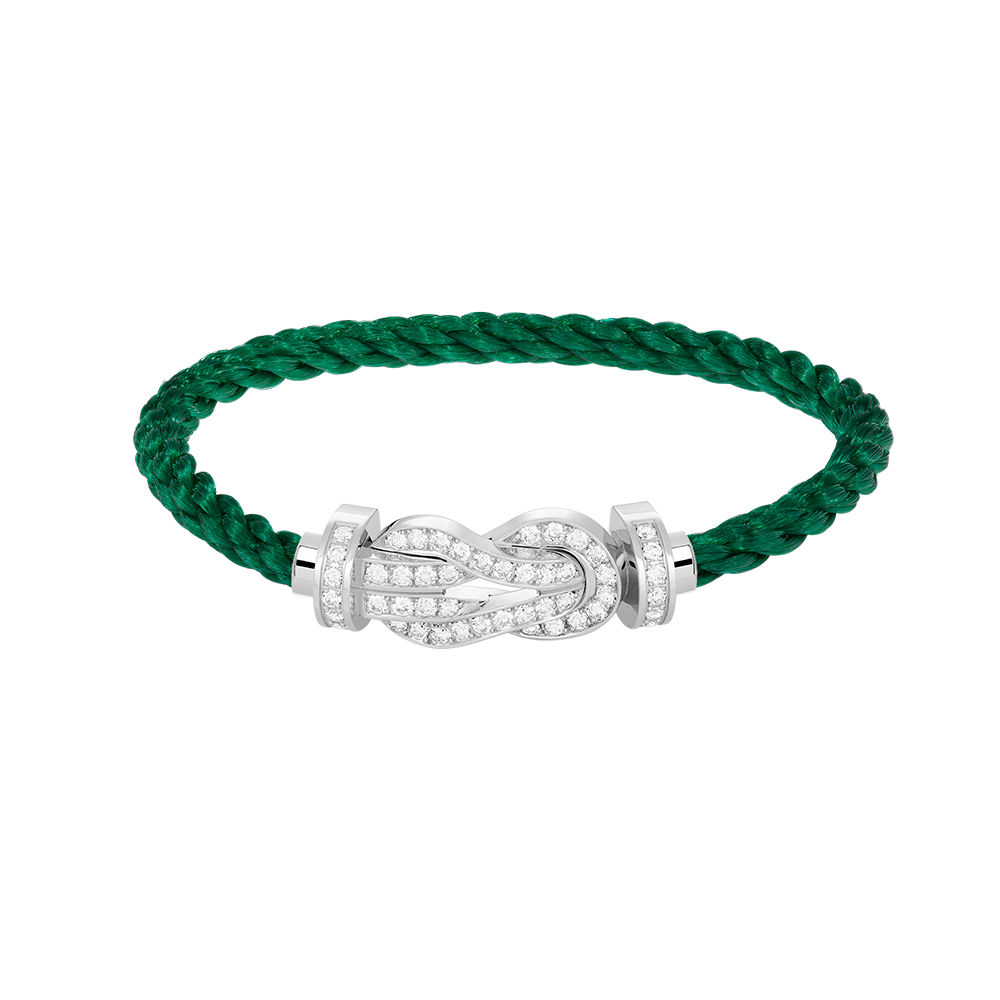 ??Loco?¡¥CHANCE LARGE 8 FIGURE BUCKLE FULL DIAMOND BRACELET SILVER