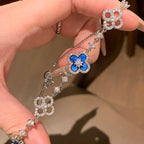 ??Loco?¡¥CLOVER 5 MOTIF PINK BLUE RED WHITE BRACELET