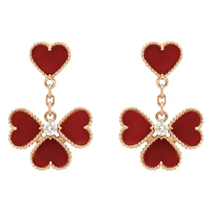 [moco jewelrys]SWEET CLOVER CARNELIAN EARRINGS
