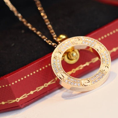 [moco jewellerys]ラブネックレス 調節可能 ローズゴールド