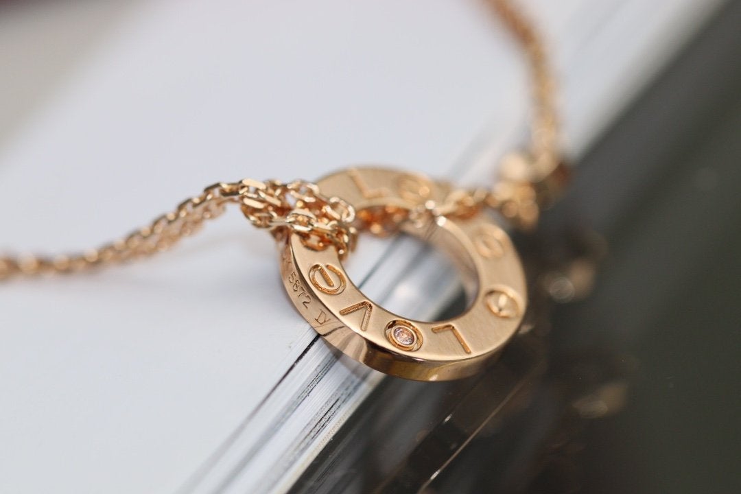 ??Loco?¡¥LOVE NECKLACE ADJUSTABLE ROSE GOLD 2 DIAMOND