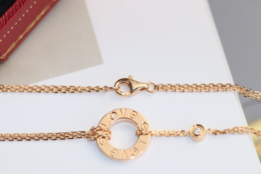 ??Loco?¡¥LOVE NECKLACE ADJUSTABLE ROSE GOLD 2 DIAMOND