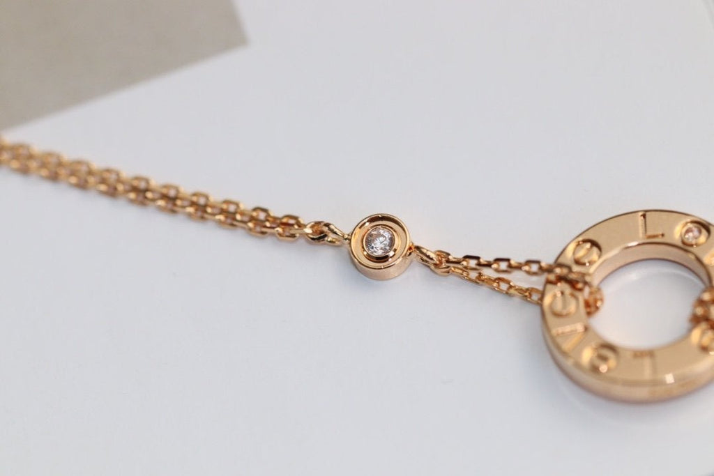 ??Loco?¡¥LOVE NECKLACE ADJUSTABLE ROSE GOLD 2 DIAMOND
