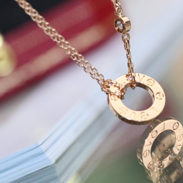 ??Loco?¡¥LOVE NECKLACE ADJUSTABLE ROSE GOLD 2 DIAMOND