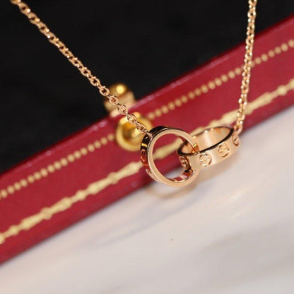 [moco jewelrys]LOVE NECKLACE PINK GOLD AND SILVER