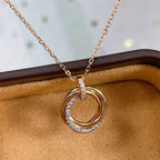 ??Loco?¡¥TRINITY NECKLACE SILVER GOLD PINK GOLD DIAMONDS