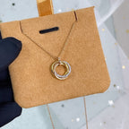 ??Loco?¡¥TRINITY NECKLACE SILVER GOLD PINK GOLD DIAMONDS