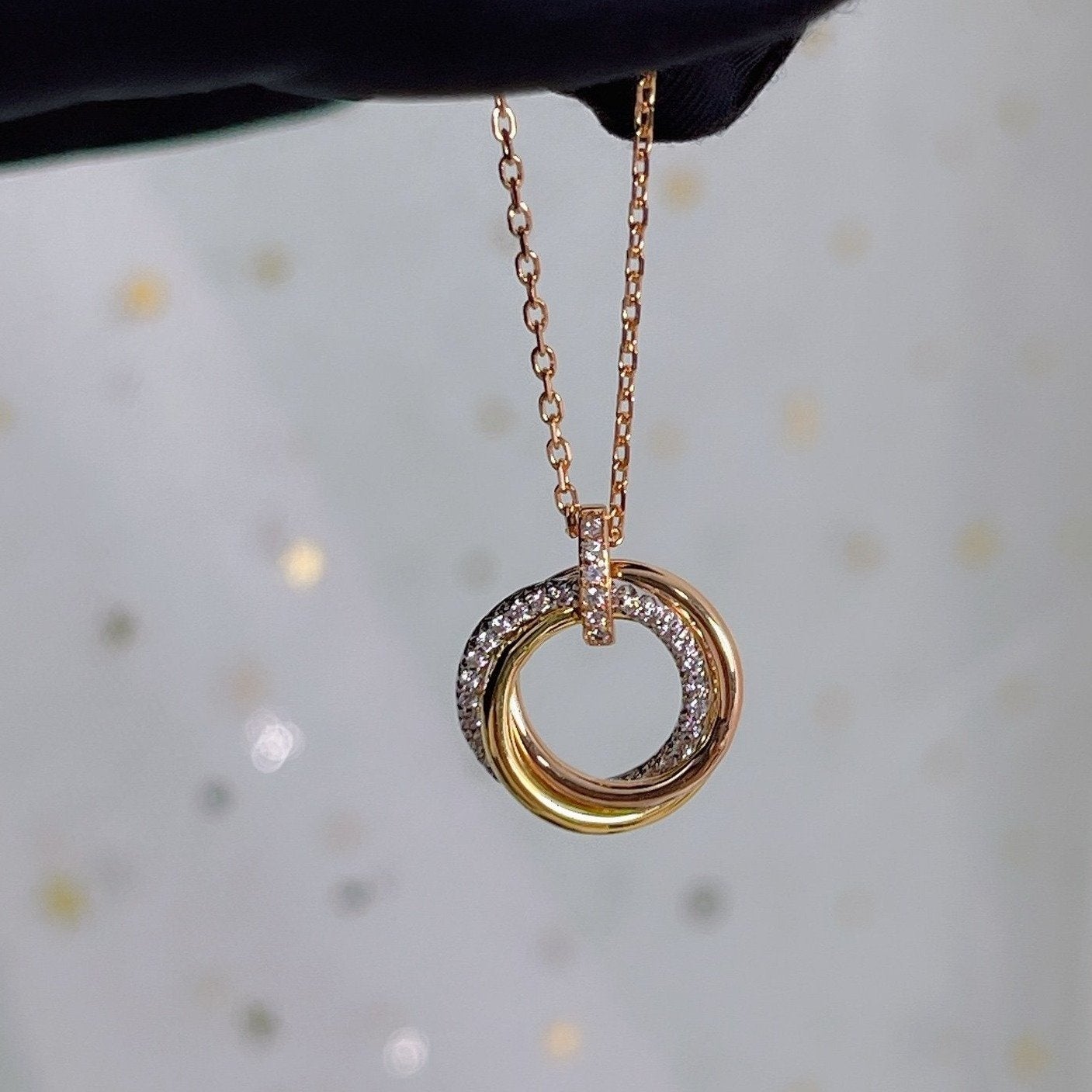 [moco jewellerys]トリニティネックレス シルバーゴールド ピンクゴールド ダイヤモンド
