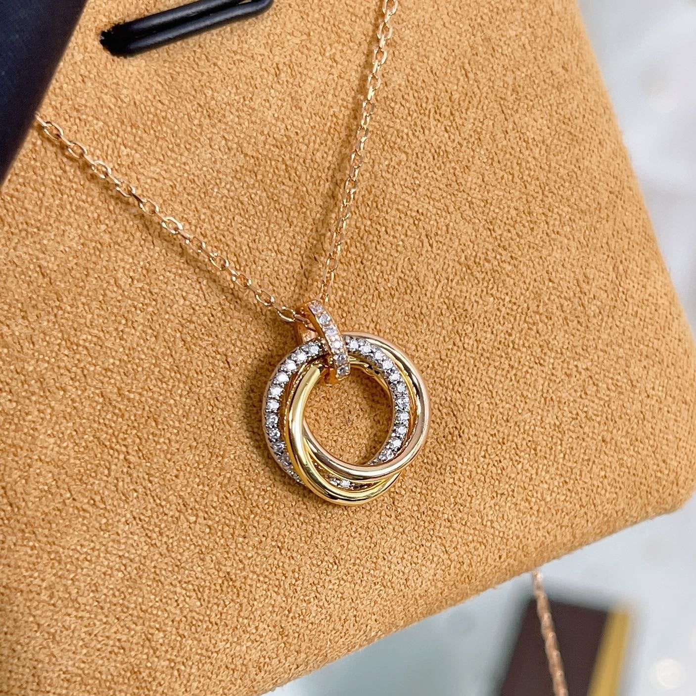 [moco jewellerys]トリニティネックレス シルバーゴールド ピンクゴールド ダイヤモンド