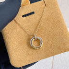 ??Loco?¡¥TRINITY NECKLACE SILVER GOLD PINK GOLD DIAMONDS