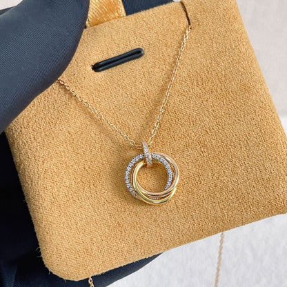 [moco jewellerys]トリニティネックレス シルバーゴールド ピンクゴールド ダイヤモンド