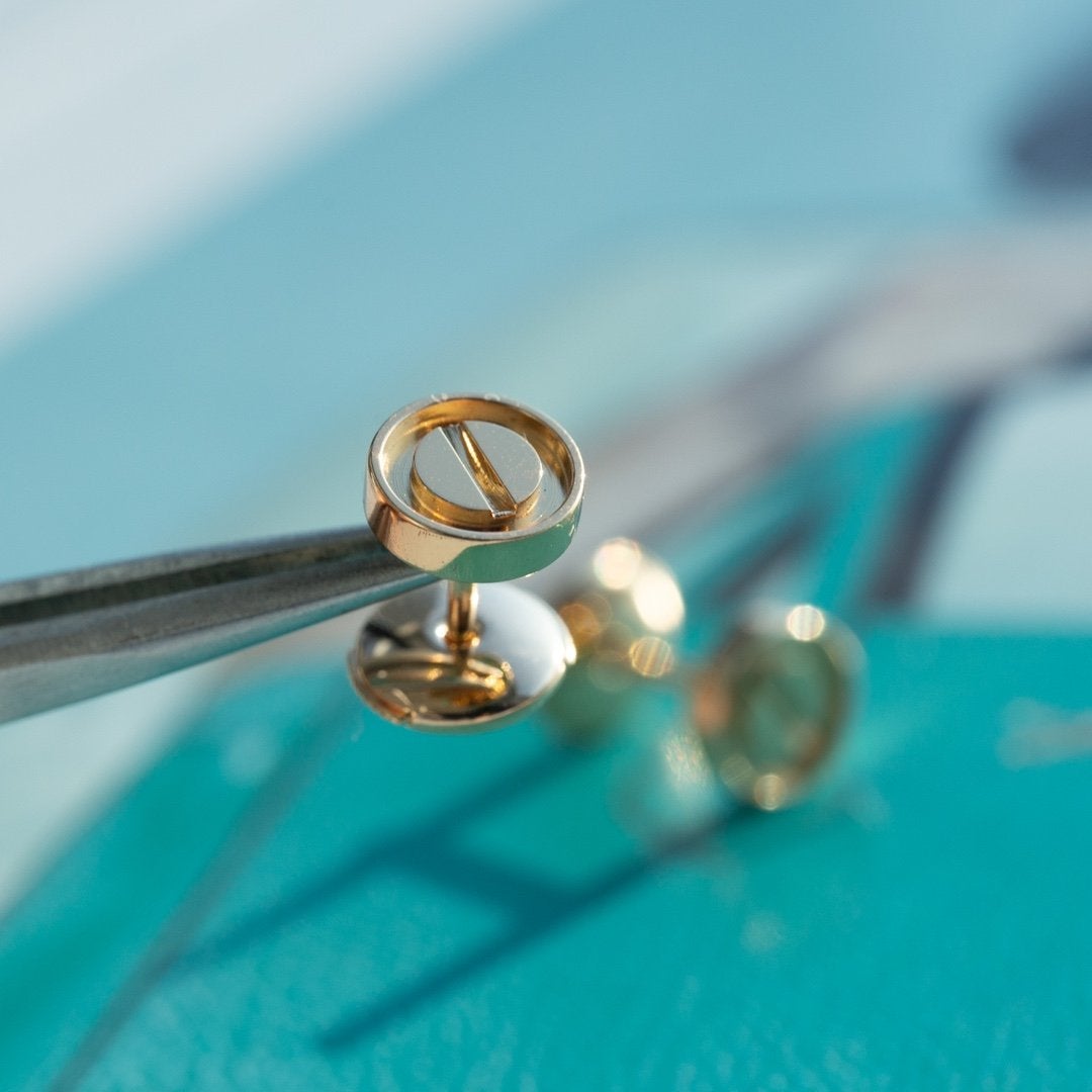 ??Loco?¡¥LOVE EARRINGS PINK GOLD 10MM