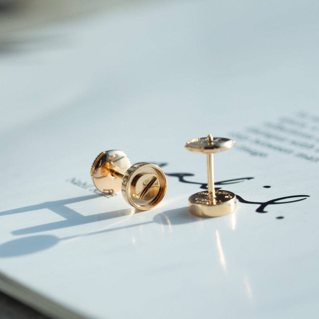 [moco jewelrys]LOVE EARRINGS PINK GOLD 10MM