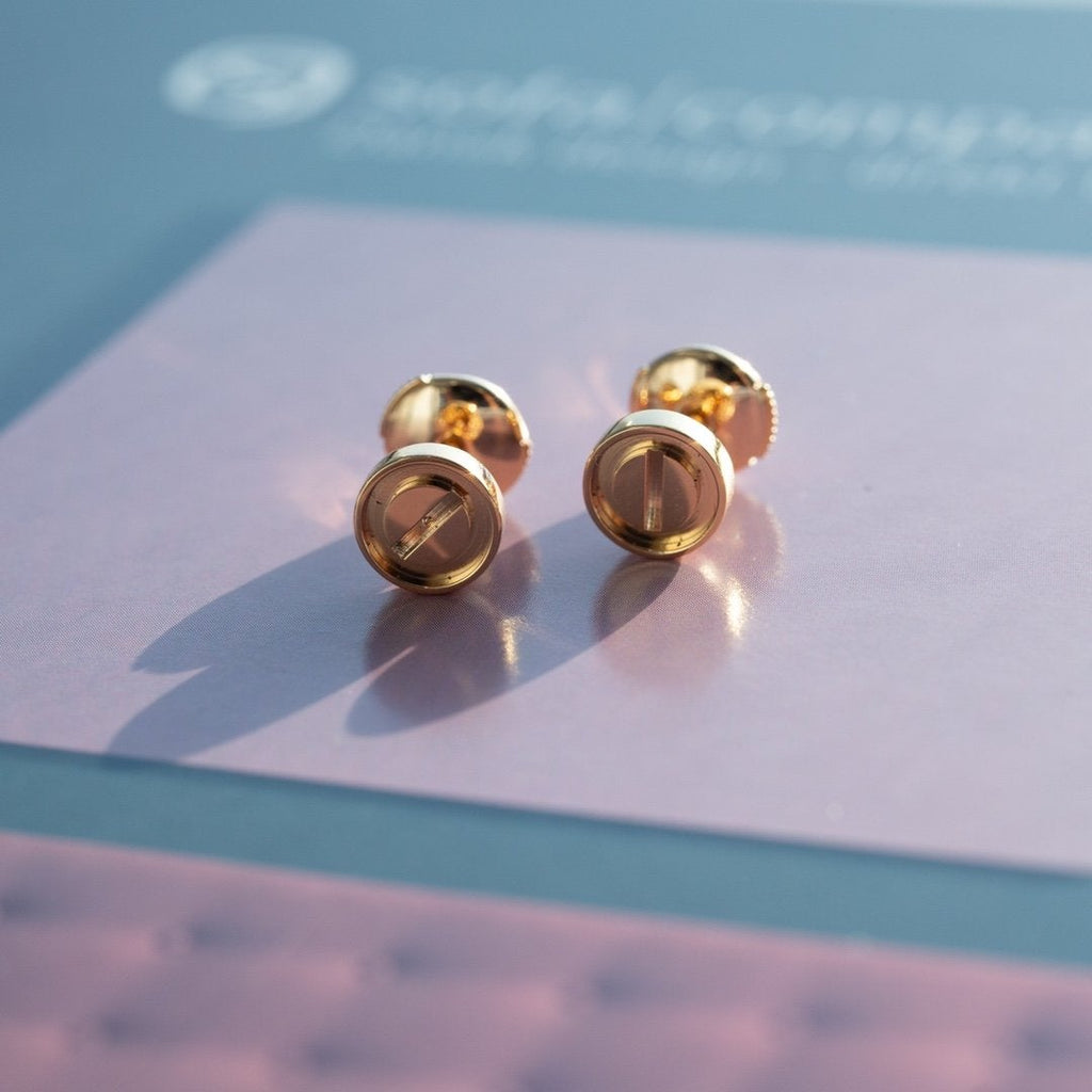 ??Loco?¡¥LOVE EARRINGS PINK GOLD 10MM