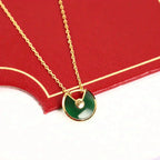 ??Loco?¡¥AMULETTE GOLD MALACHITE NECKLACE