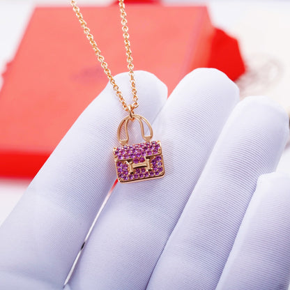 [moco jewelrys]CONSTANCE PEDANT PURPLE DIAMOND NECKLACE