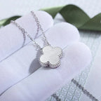 ??Loco?¡¥CLOVER  15MM DIAMOND LASER NECKLACE SILVER