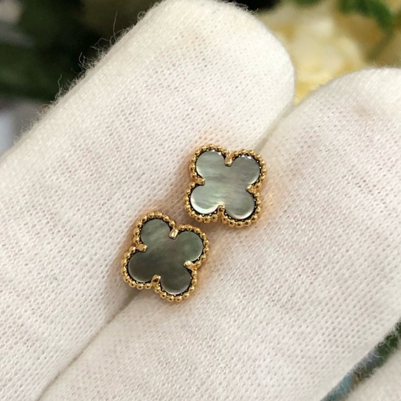 ??Loco?¡¥CLOVER MINI GOLD EARRINGS
