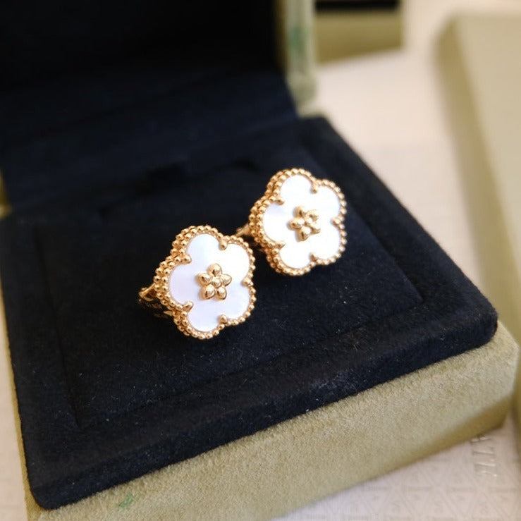 [moco jewellerys]ラッキーピンクゴールドホワイトモップイヤリング