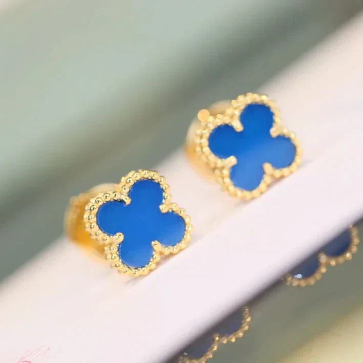 ??Loco?¡¥CLOVER MINI 9.5MM TURQUOISE EARRINGS