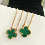 ??Loco?¡¥CLOVER 15MM MALACHITE SINGLE FLOWER  NECKLACE