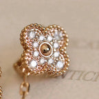 ??Loco?¡¥CLOVER MEDIUM 1 MOTIFS FUll DIAMOND EARRINGS