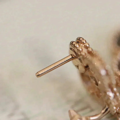 [moco jewelrys]KLEE-OHRRINGE MITTELMÄSSIGEM MOTIV, VOLLBEDECKT MIT DIAMANTEN