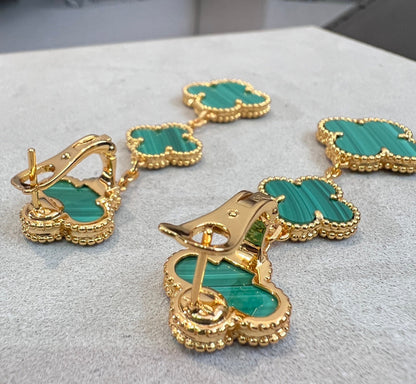 [moco jewelrys]CLOVER MALACHITE 3 MOTIFS GOLD