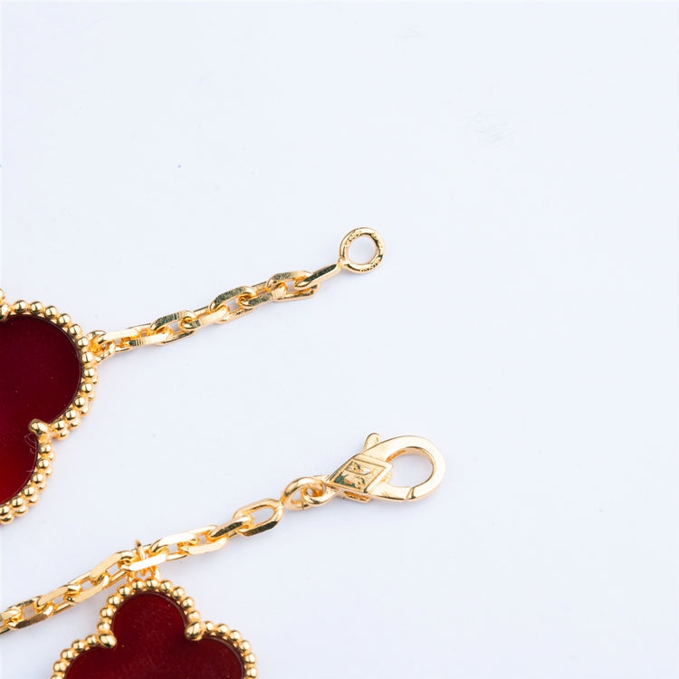 ??Loco?¡¥CLOVER BRACELET 5 MOTIFS CARNELIAN TIGER EYE