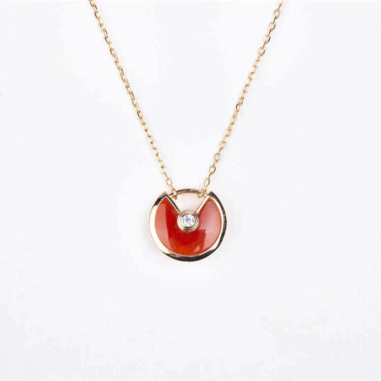[moco jewellerys]アミュレット ゴールド カーネリアン オニキス ネックレス