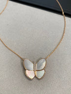 ??Loco?¡¥BUTTERFLY GOLD MOP DIAMOND NECKLACE