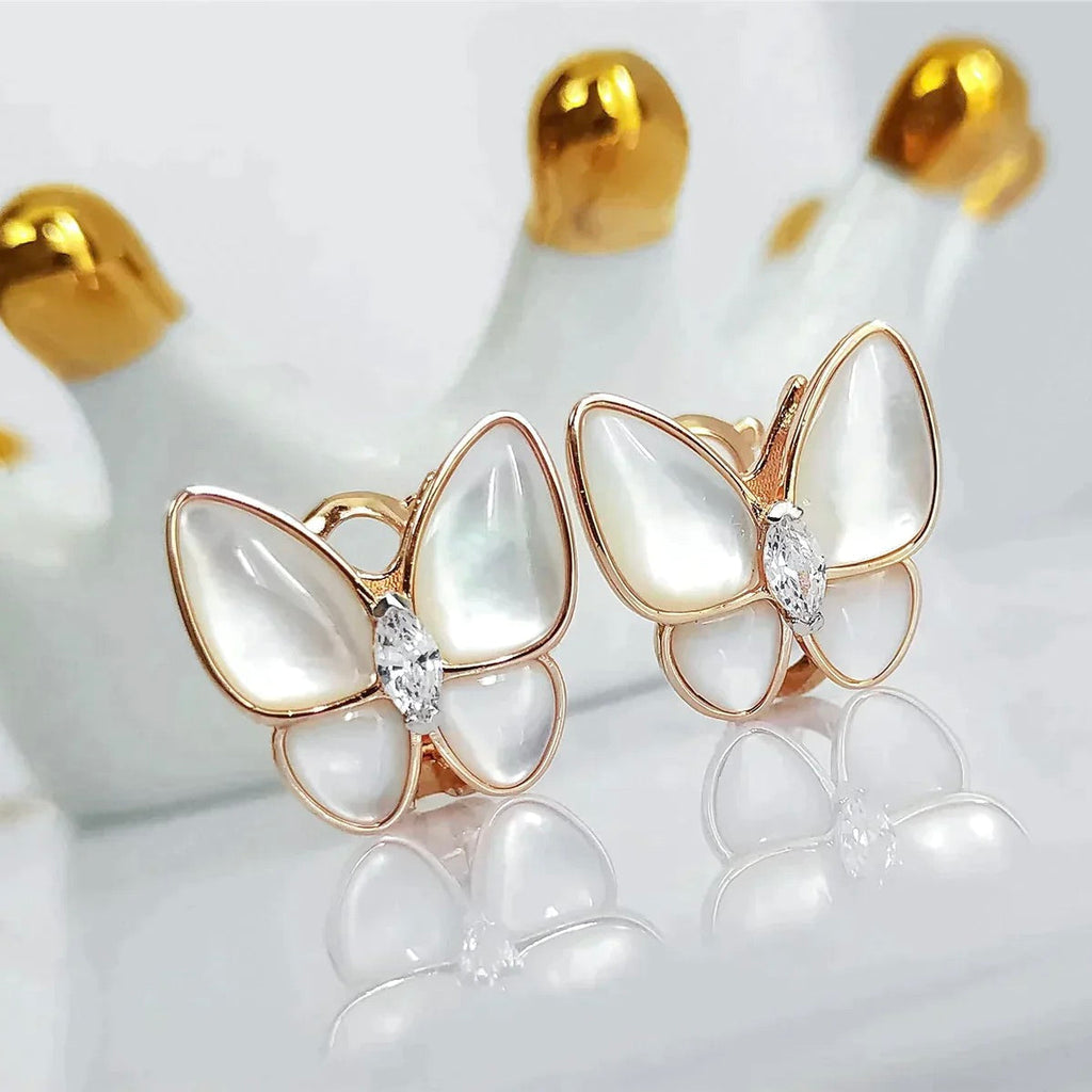 ??Loco?¡¥BUTTERFLY MOP DIAMOND EARRINGS