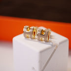 ??Loco?¡¥MINI POP H GOLD EARRINGS GREY