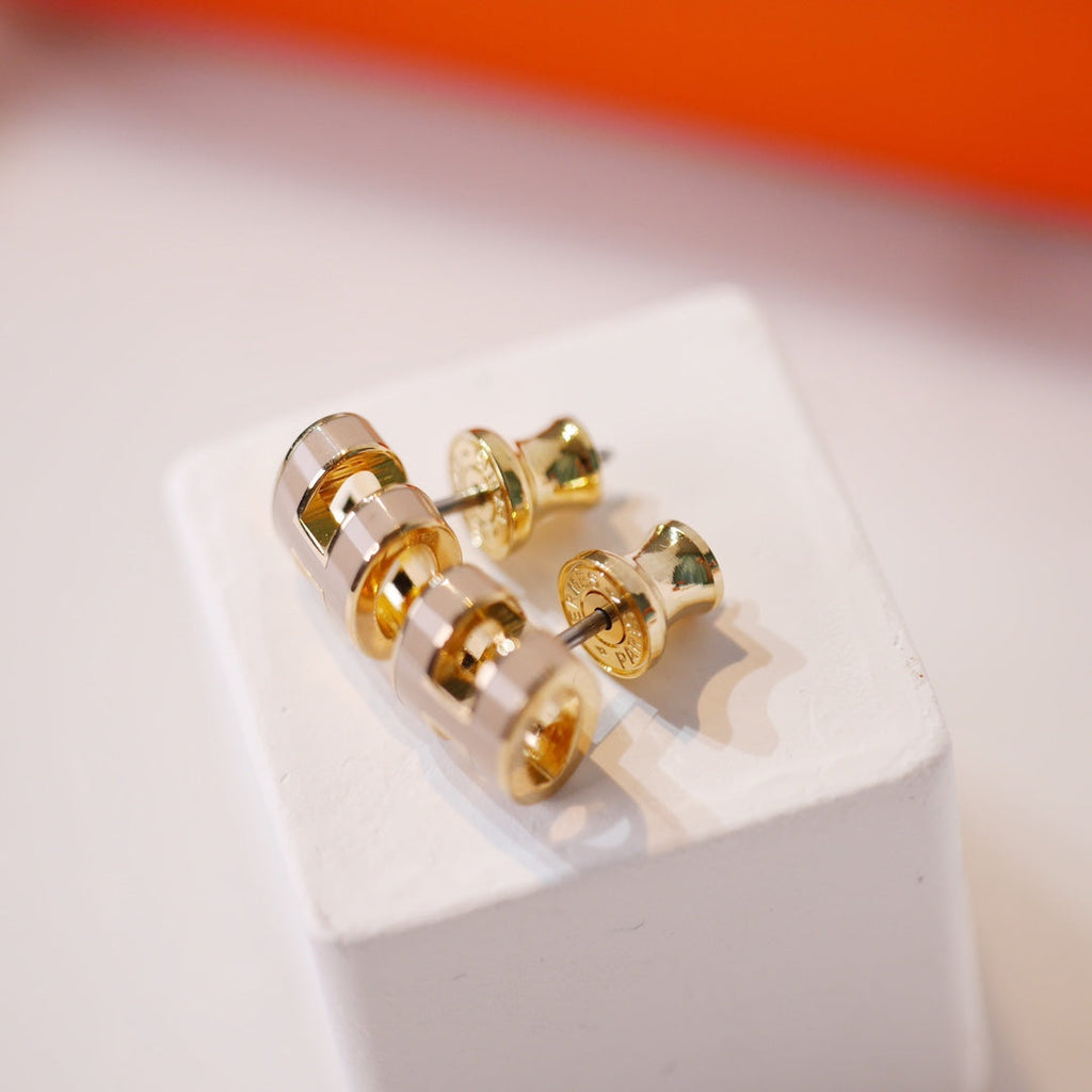 ??Loco?¡¥MINI POP H GOLD EARRINGS GREY