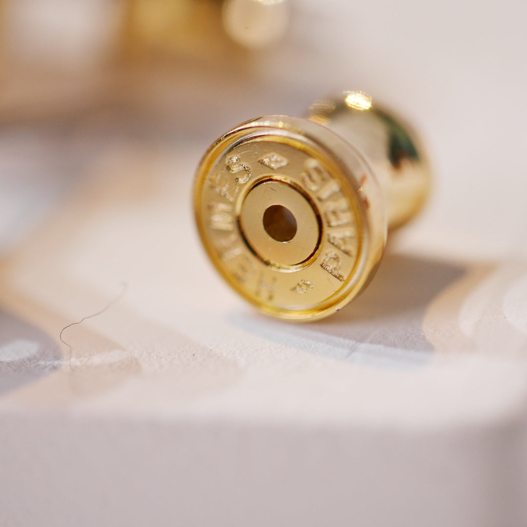 ??Loco?¡¥MINI POP H GOLD EARRINGS GREY