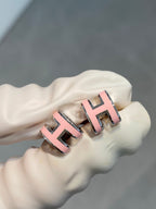 ??Loco?¡¥MINI POP H SILVER EARRINGS PINK