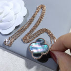 ??Loco?¡¥CLOVER 25MM GOLD DARK MOP BIG CLOVER NECKLACE