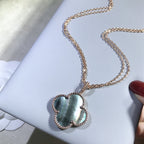 ??Loco?¡¥CLOVER 25MM GOLD DARK MOP BIG CLOVER NECKLACE
