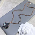 ??Loco?¡¥CLOVER 25MM GOLD DARK MOP BIG CLOVER NECKLACE